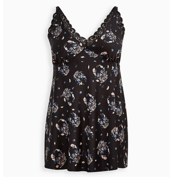 Torrid SATIN BABYDOLL WITH LACE TRIM - Picture 5 of 6